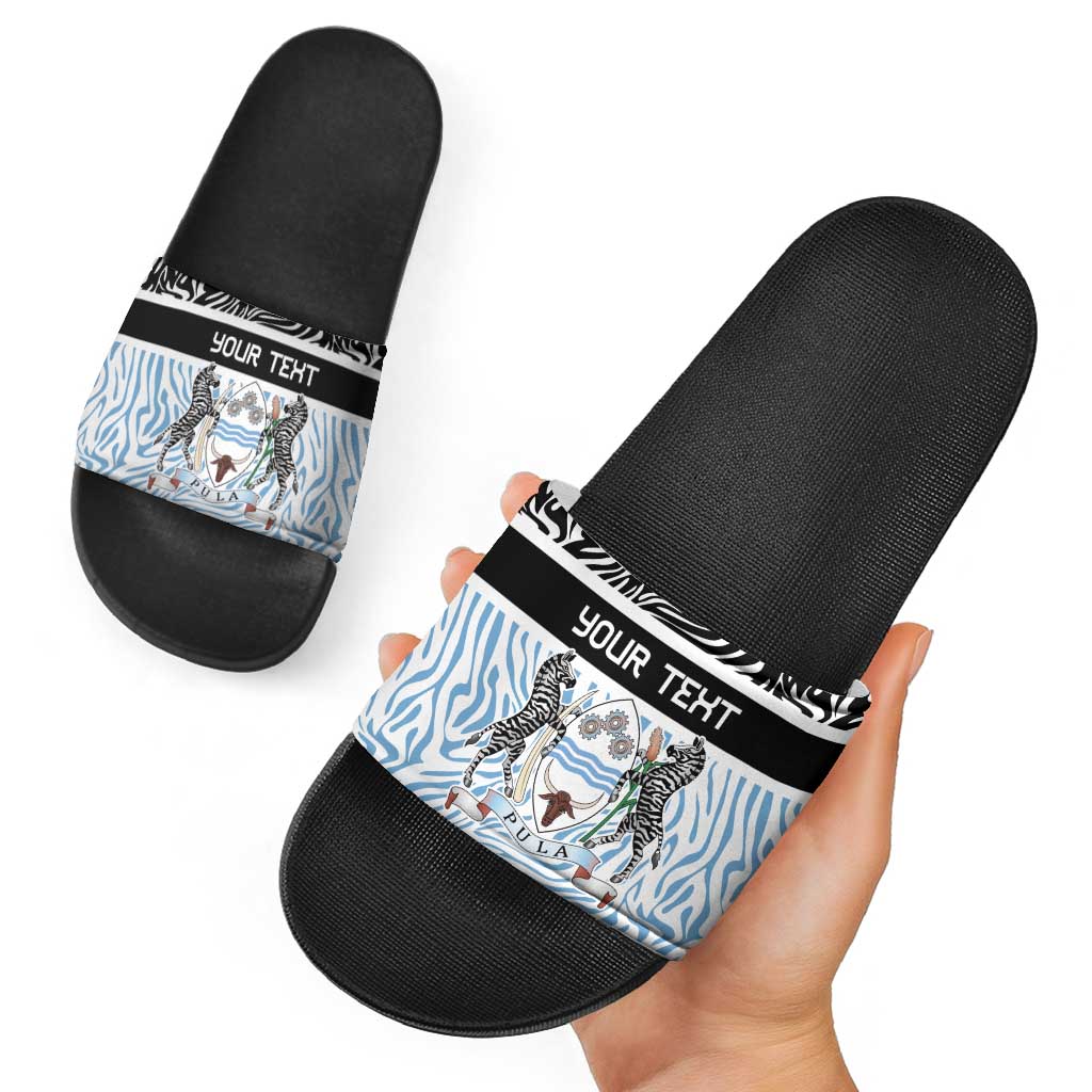 Botswana Personalized Slide Sandals Zebra Skins Pattern LT9