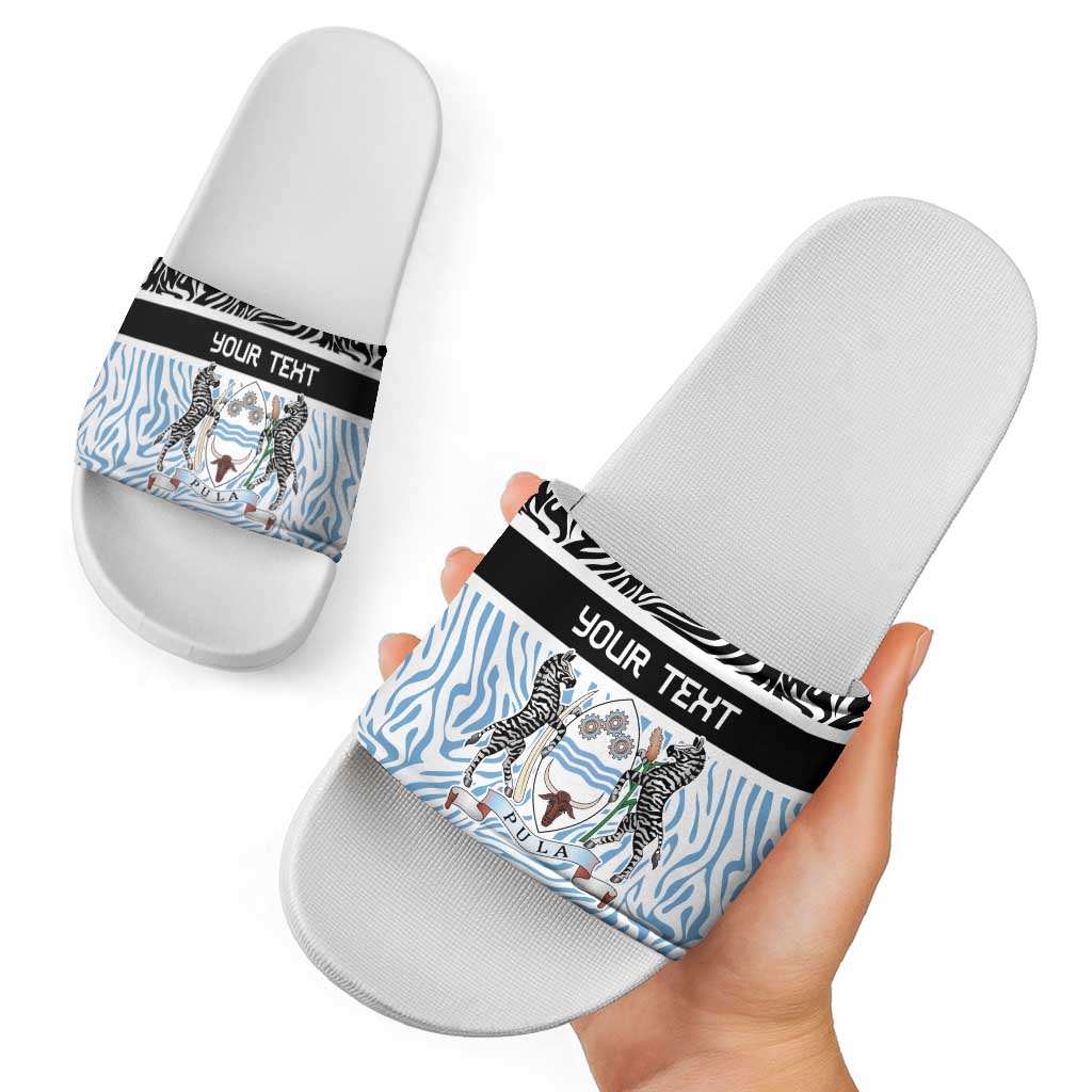 Botswana Personalized Slide Sandals Zebra Skins Pattern LT9