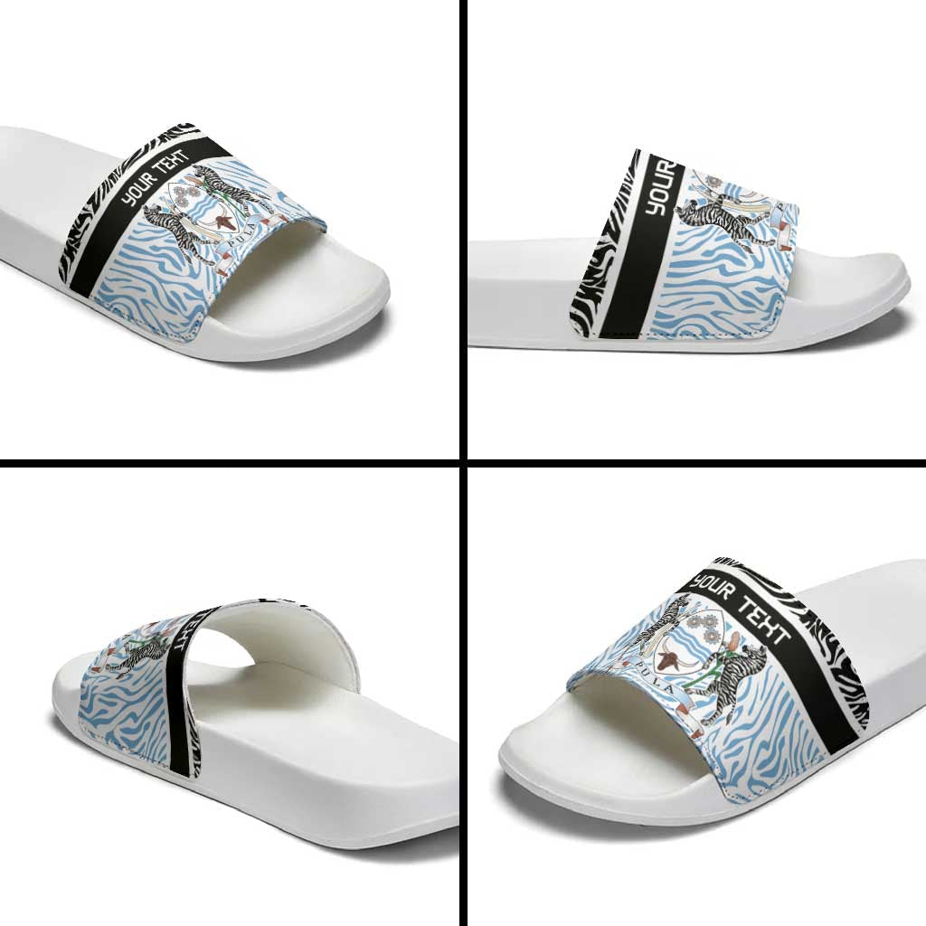 Botswana Personalized Slide Sandals Zebra Skins Pattern LT9