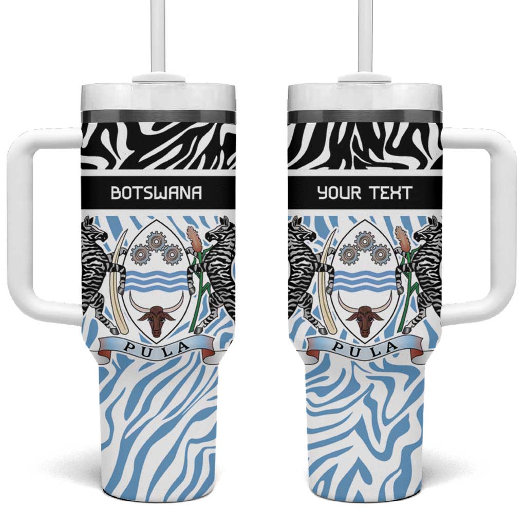 Botswana Personalized Tumbler With Handle African Zebra Skins Pattern LT9