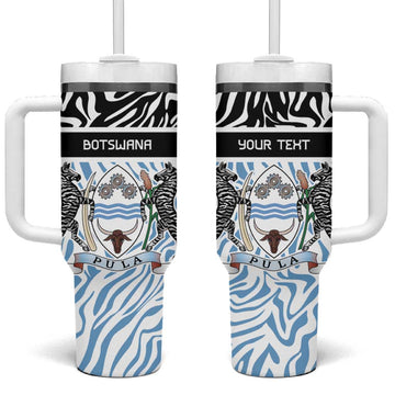 Botswana Personalized Tumbler With Handle African Zebra Skins Pattern LT9