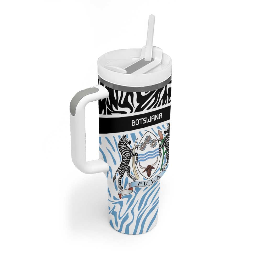 Botswana Personalized Tumbler With Handle African Zebra Skins Pattern LT9
