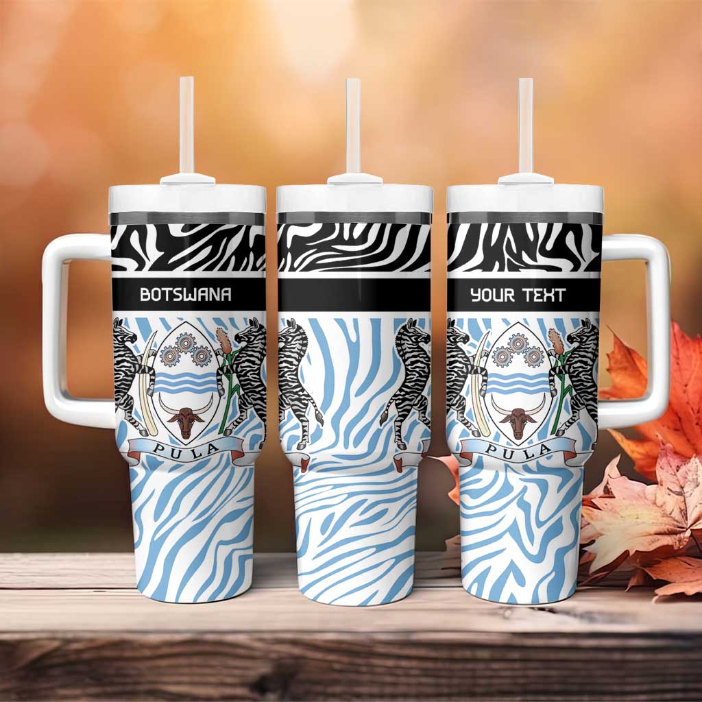 Botswana Personalized Tumbler With Handle African Zebra Skins Pattern LT9