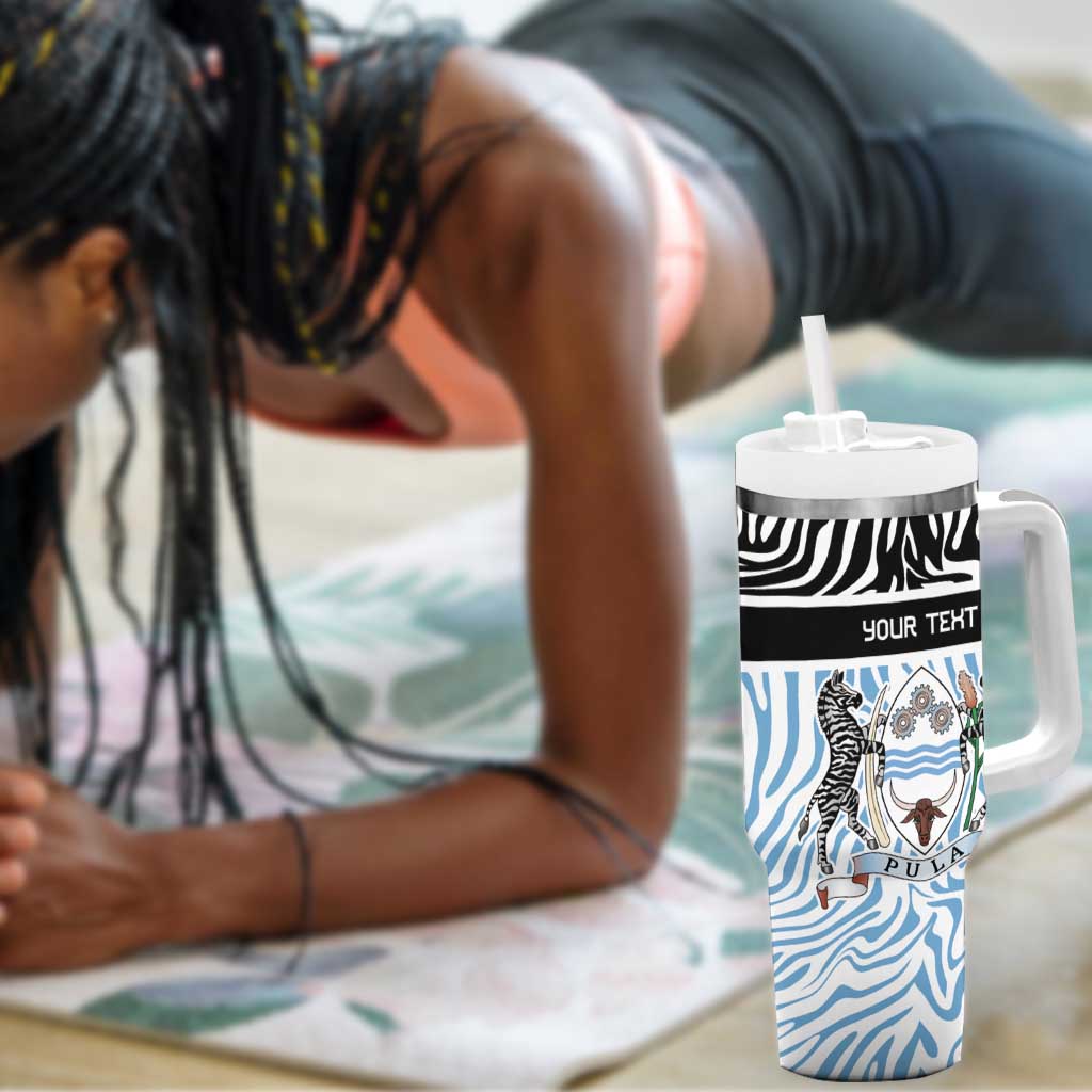 Botswana Personalized Tumbler With Handle African Zebra Skins Pattern LT9