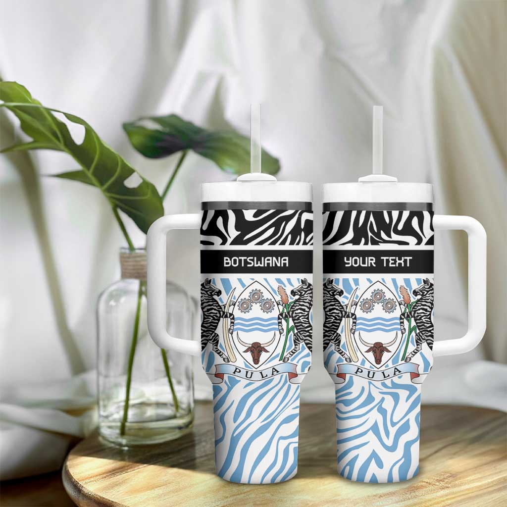 Botswana Personalized Tumbler With Handle African Zebra Skins Pattern LT9