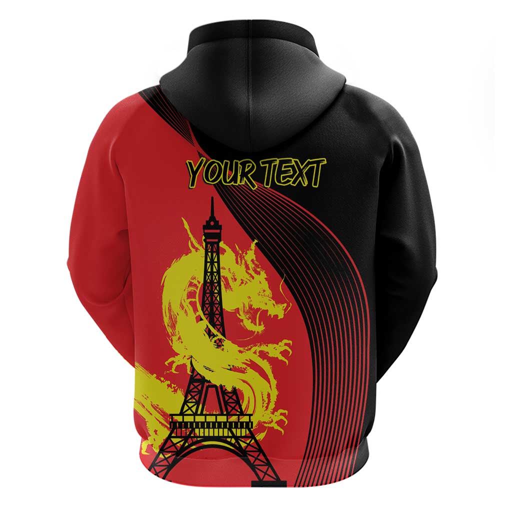 Personalized China Summer Sport Hoodie Dragon With Eiffel Tower Go Paris 2024 LT9