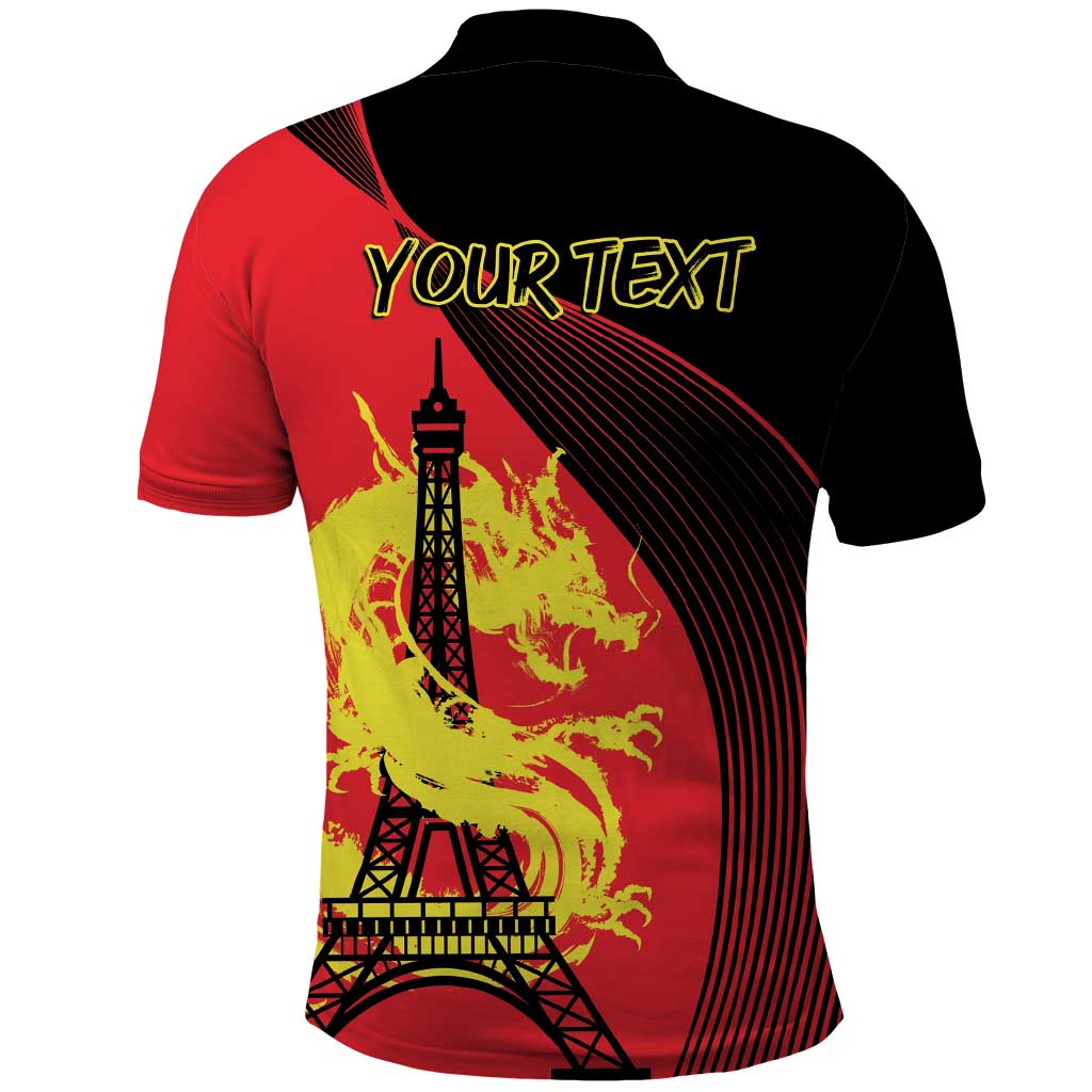 Personalized China Summer Sport Polo Shirt Dragon With Eiffel Tower Go Paris 2024 LT9