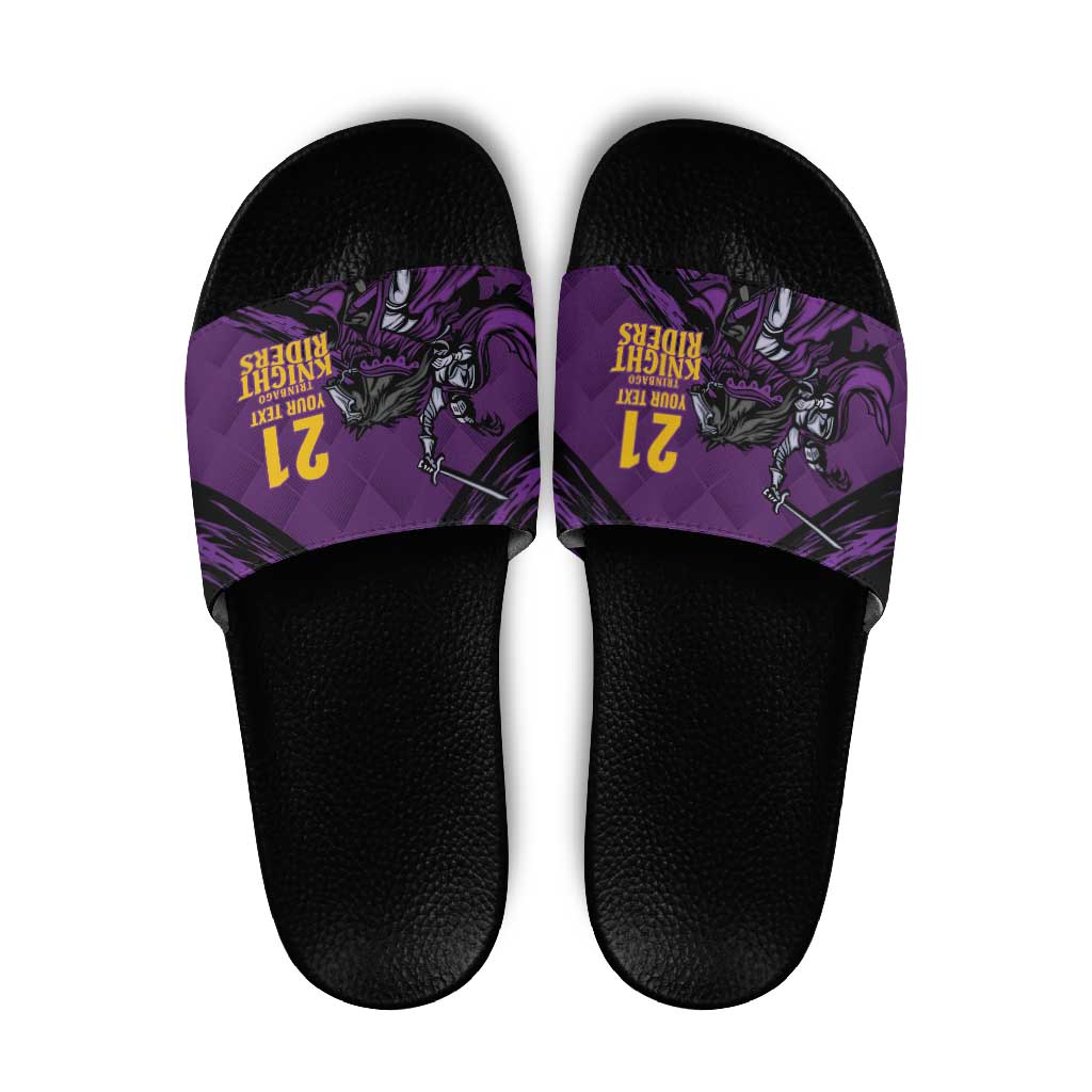 Custom Caribbean Cricket Trinidad and Tobago Cricket Slide Sandals TKR Champions 2025 Purple Edition LT9