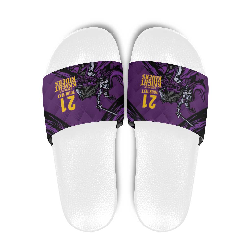 Custom Caribbean Cricket Trinidad and Tobago Cricket Slide Sandals TKR Champions 2025 Purple Edition LT9