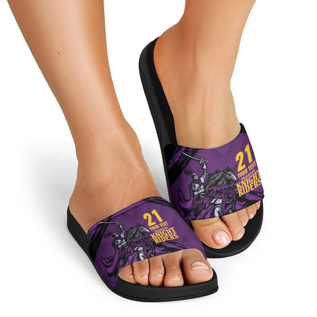 Custom Caribbean Cricket Trinidad and Tobago Cricket Slide Sandals TKR Champions 2025 Purple Edition LT9