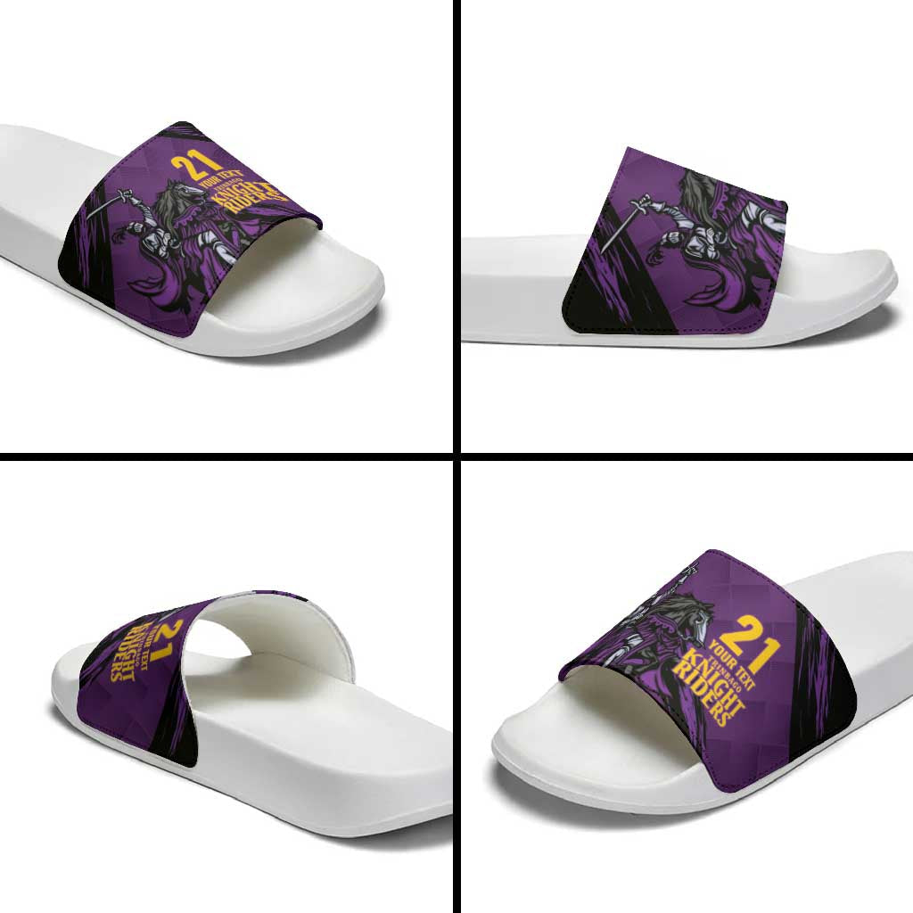 Custom Caribbean Cricket Trinidad and Tobago Cricket Slide Sandals TKR Champions 2025 Purple Edition LT9