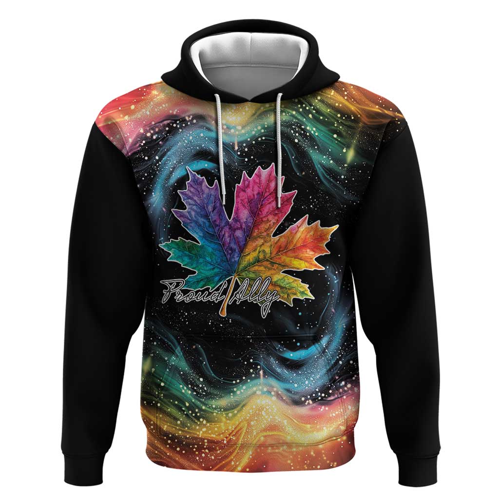 Rainbow Maple Leaf Hoodie Canada Pride Show Your Colors LT9