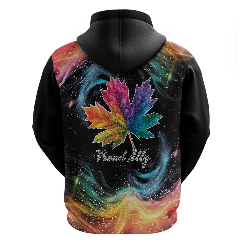 Rainbow Maple Leaf Hoodie Canada Pride Show Your Colors LT9