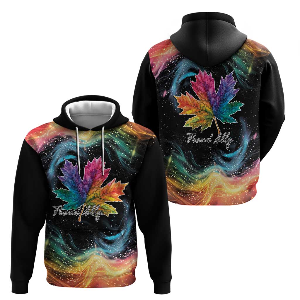 Rainbow Maple Leaf Hoodie Canada Pride Show Your Colors LT9