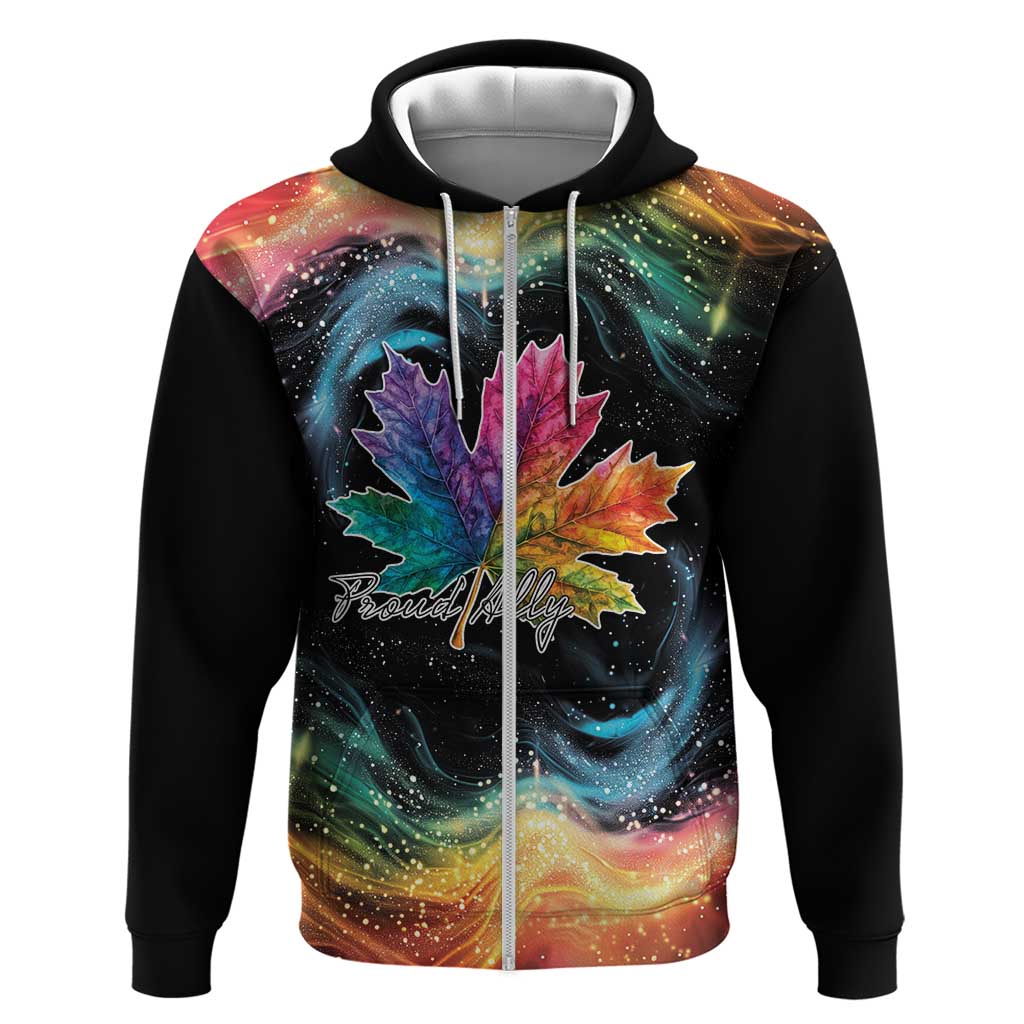 Rainbow Maple Leaf Hoodie Canada Pride Show Your Colors LT9