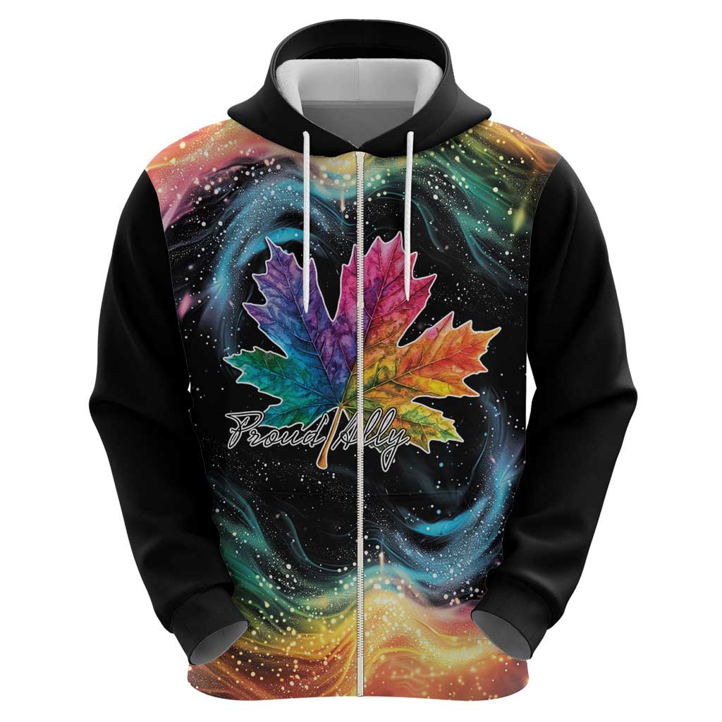 Rainbow Maple Leaf Hoodie Canada Pride Show Your Colors LT9