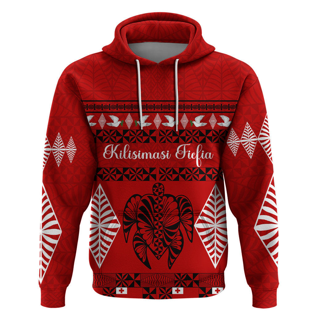 Personalised Tonga Kilisimasi Fiefia Hoodie Merry Christmas with Turtle Ngatu Pattern LT9