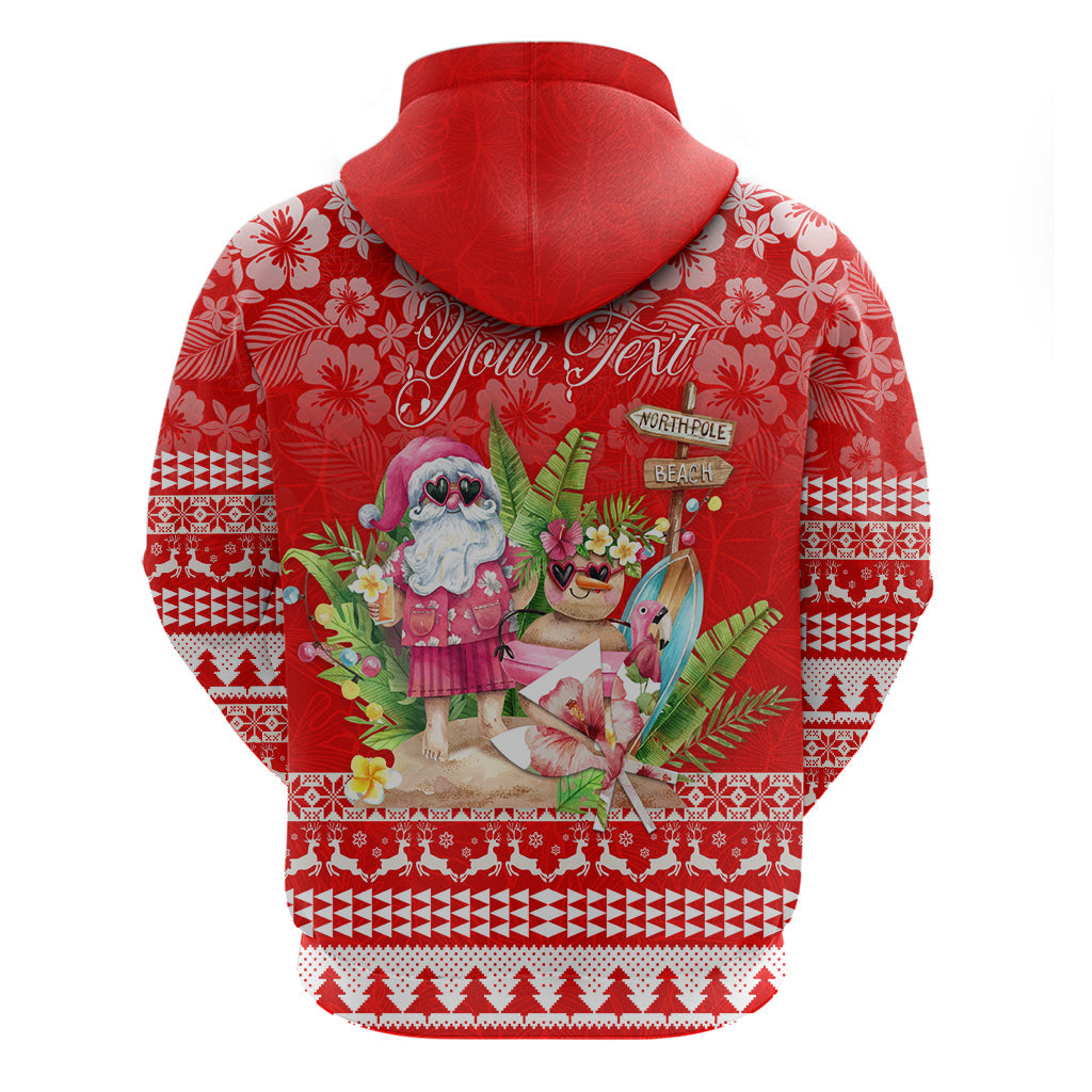 Personalised Hawaii Mele Kalikimaka Hoodie Santa Beach Merry Christmas LT9