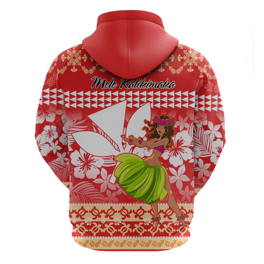 Hawaii Mele Kalikimaka Hoodie Santa Claus and Hula Dancing Merry Christmas LT9