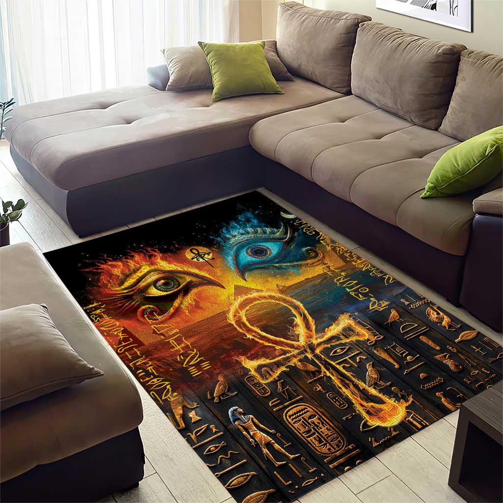 Eye of Ra and Eye of Horus Area Rug Power and Magic Ancient Egyptian Mythology LT9