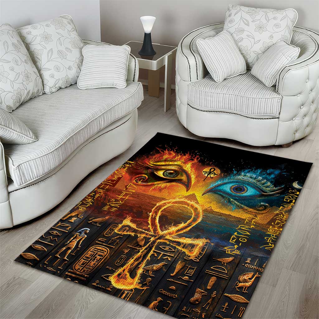 Eye of Ra and Eye of Horus Area Rug Power and Magic Ancient Egyptian Mythology LT9