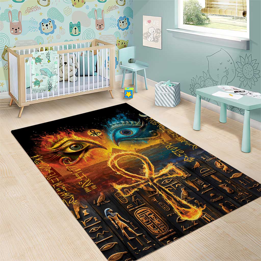 Eye of Ra and Eye of Horus Area Rug Power and Magic Ancient Egyptian Mythology LT9