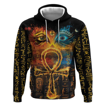 Eye of Ra and Eye of Horus Hoodie Power and Magic Ancient Egyptian Mythology LT9