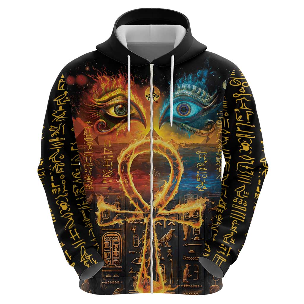 Eye of Ra and Eye of Horus Hoodie Power and Magic Ancient Egyptian Mythology LT9