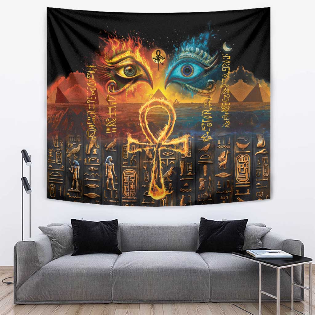 Eye of Ra and Eye of Horus Tapestry Power and Magic Ancient Egyptian Mythology LT9