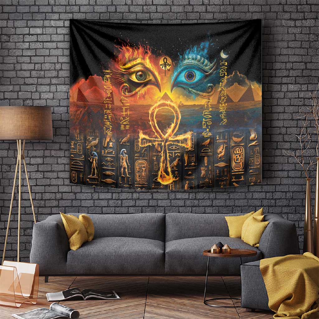 Eye of Ra and Eye of Horus Tapestry Power and Magic Ancient Egyptian Mythology LT9