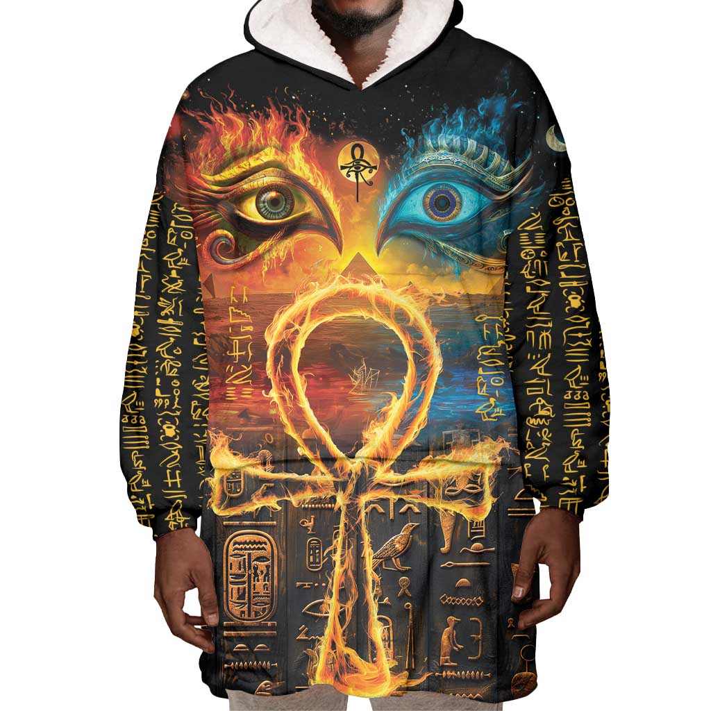 Eye of Ra and Eye of Horus Wearable Blanket Hoodie Power and Magic Ancient Egyptian Mythology LT9