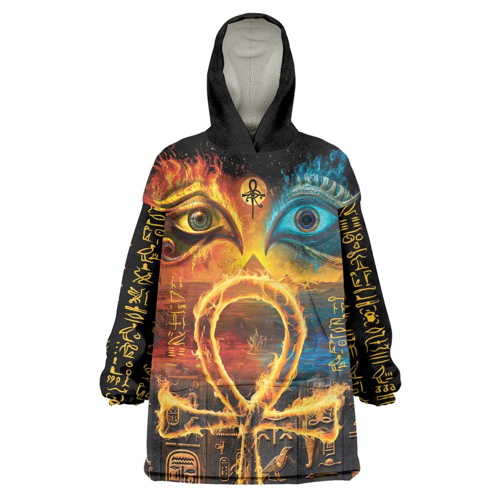 Eye of Ra and Eye of Horus Wearable Blanket Hoodie Power and Magic Ancient Egyptian Mythology LT9