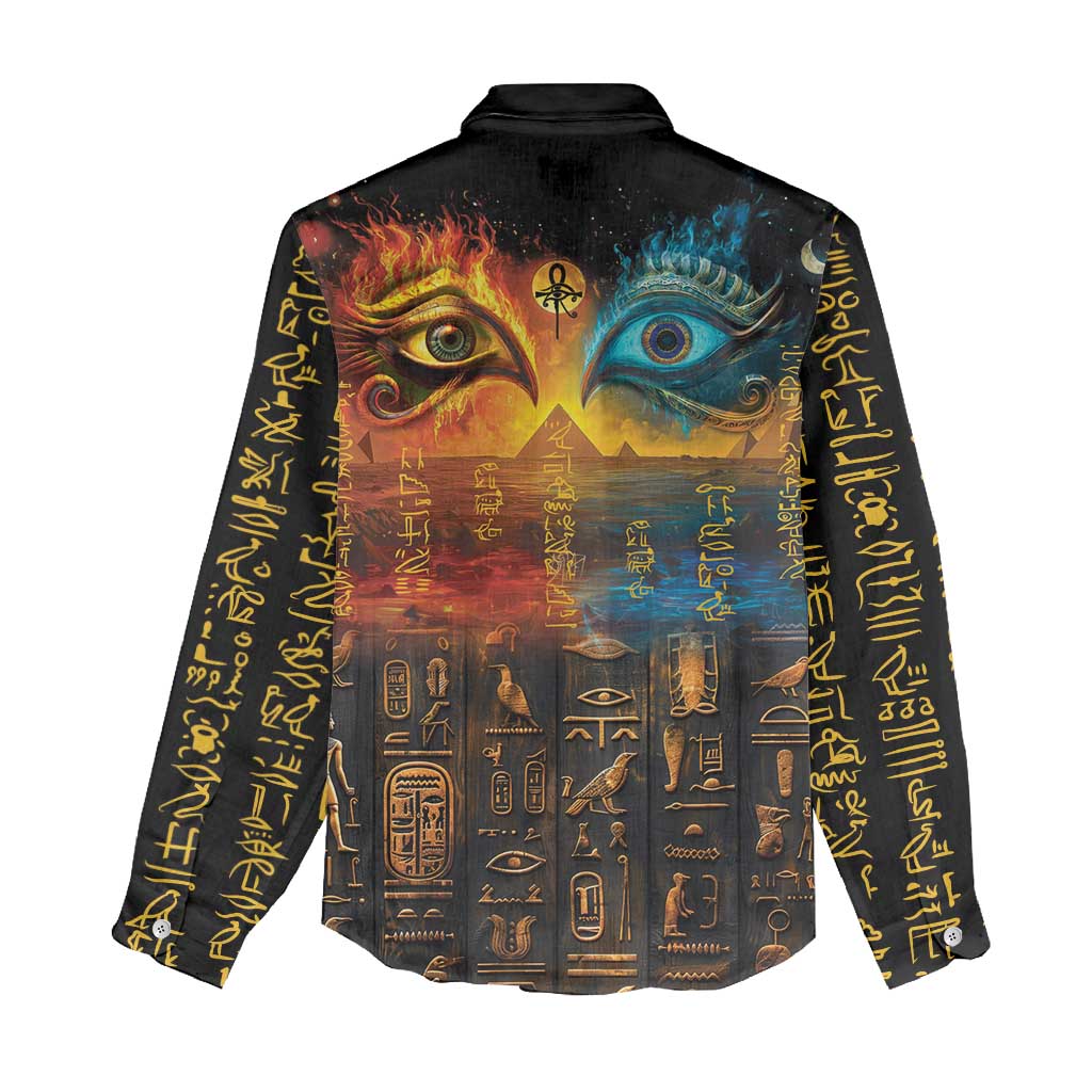 Eye of Ra and Eye of Horus Women Casual Shirt Power and Magic Ancient Egyptian Mythology LT9