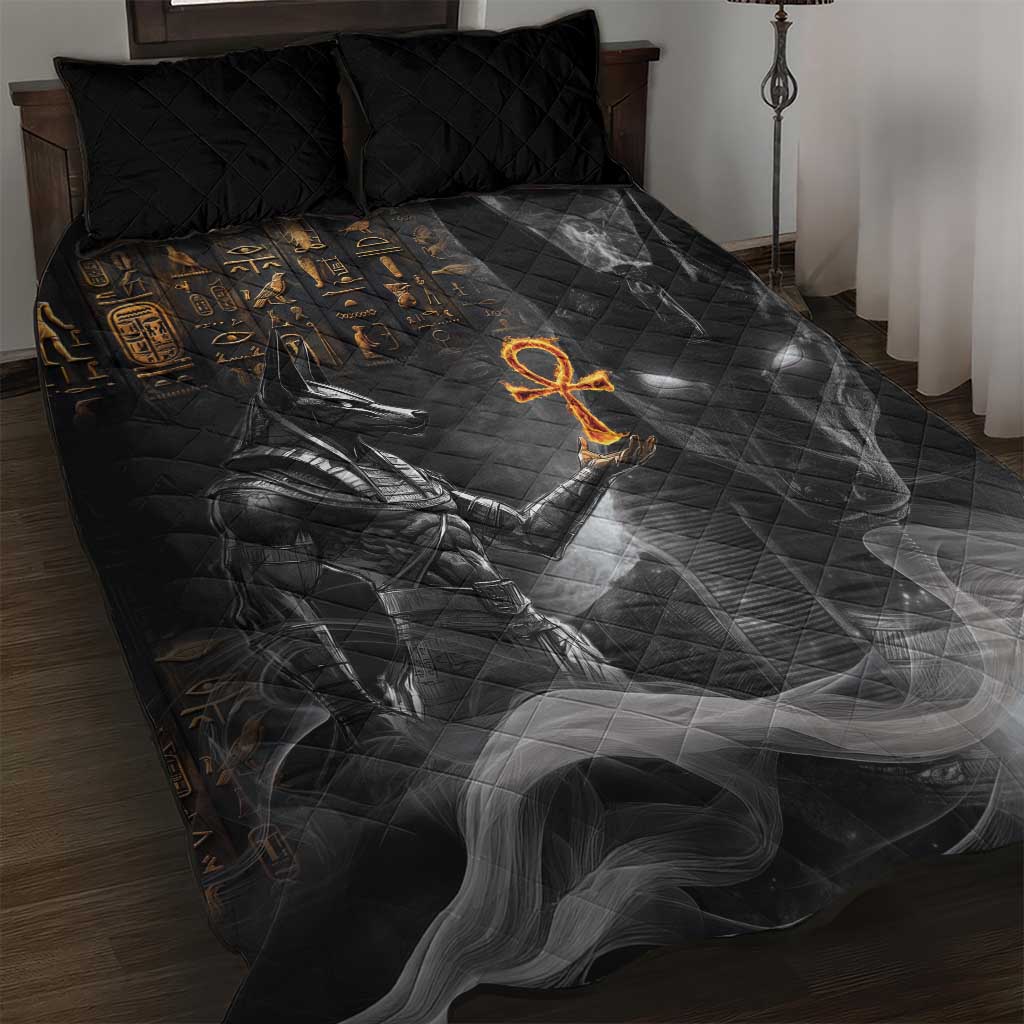 Mythical Anubis Quilt Bed Set The Egyptian God of Death LT9