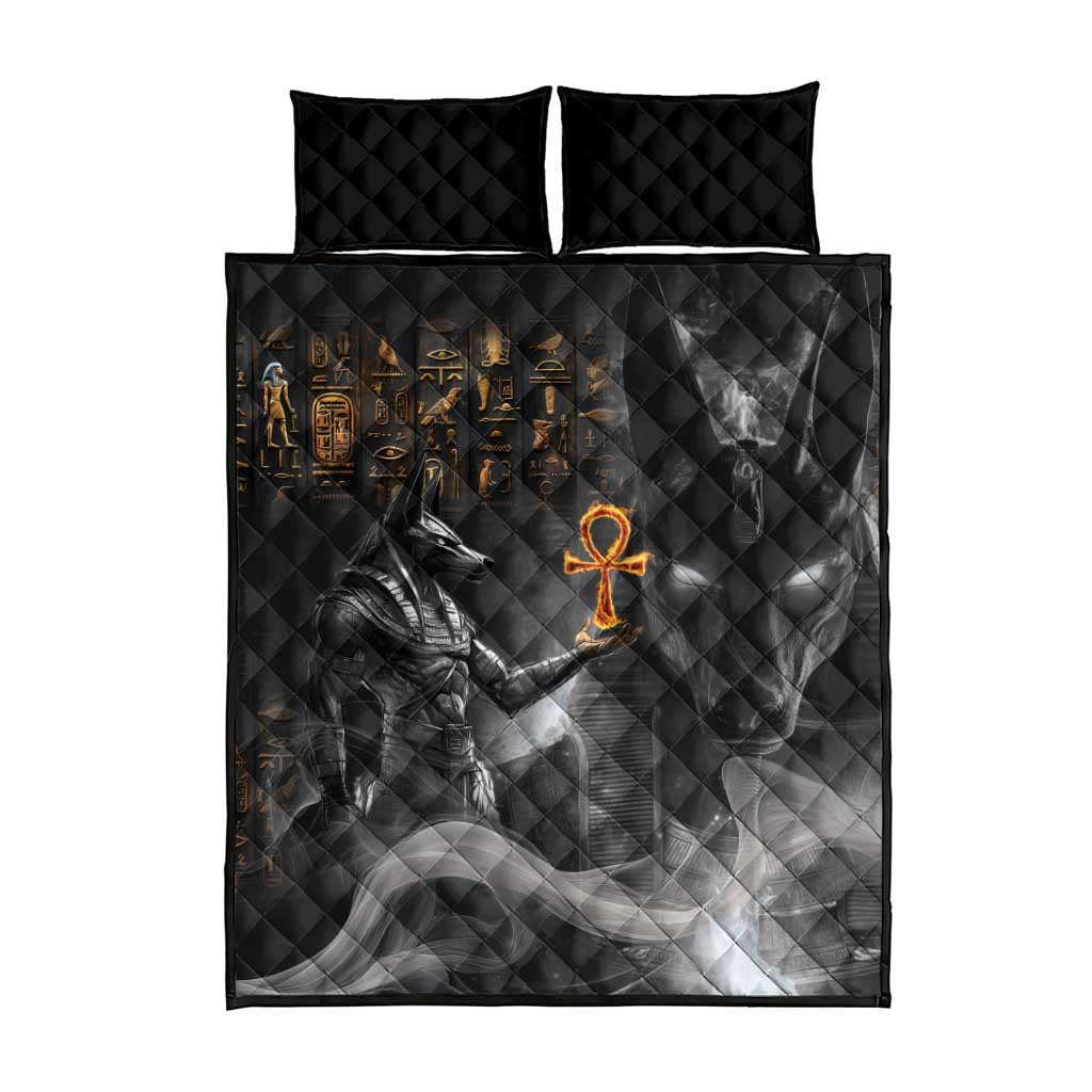Mythical Anubis Quilt Bed Set The Egyptian God of Death LT9