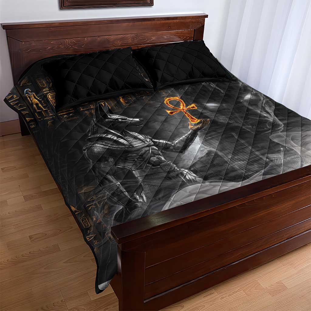 Mythical Anubis Quilt Bed Set The Egyptian God of Death LT9