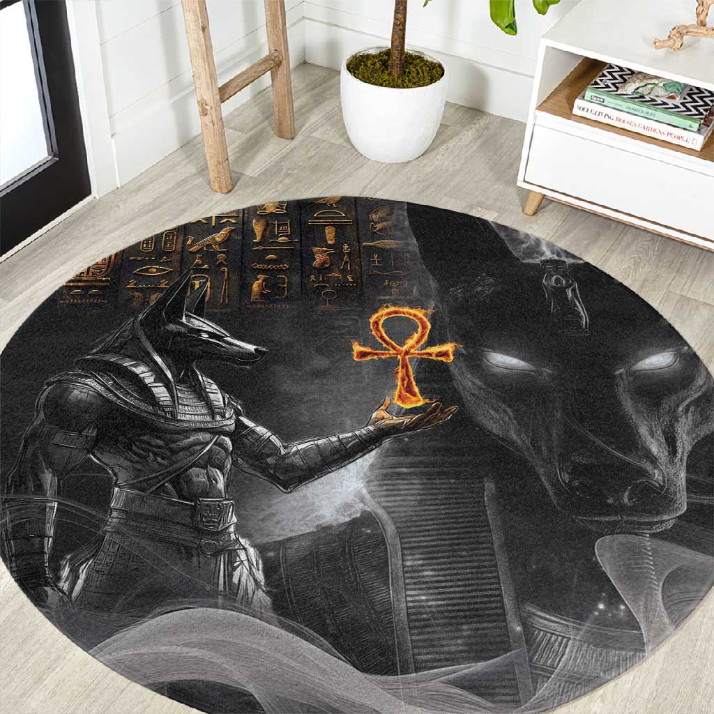 Mythical Anubis Round Carpet The Egyptian God of Death LT9