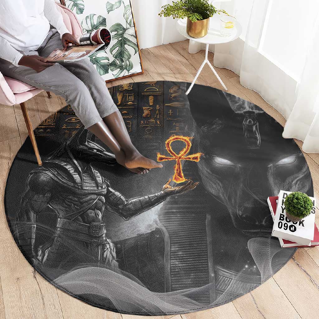 Mythical Anubis Round Carpet The Egyptian God of Death LT9