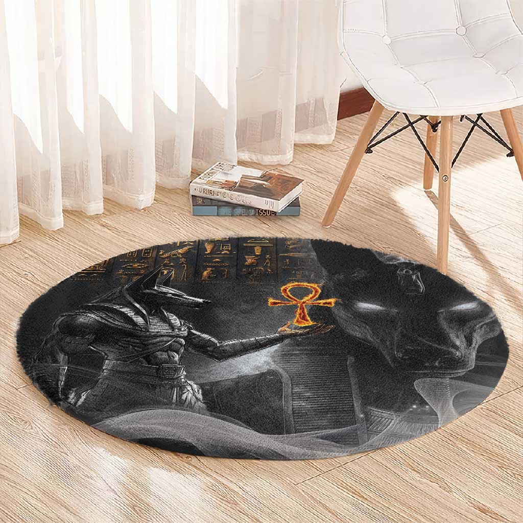 Mythical Anubis Round Carpet The Egyptian God of Death LT9