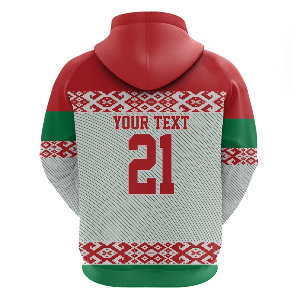 Belarus Ice Hockey Custom Hoodie With Bison Mascot Flag Style LT9