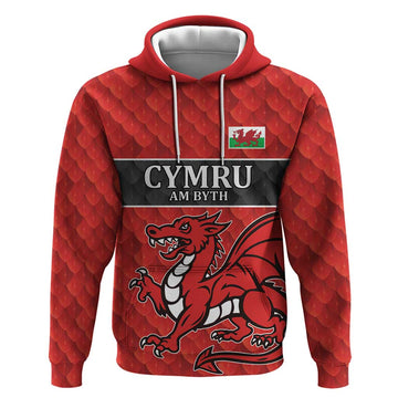 Wales Rugby Custom Hoodie Y Ddraig Goch Ddyry Cychwyn LT9