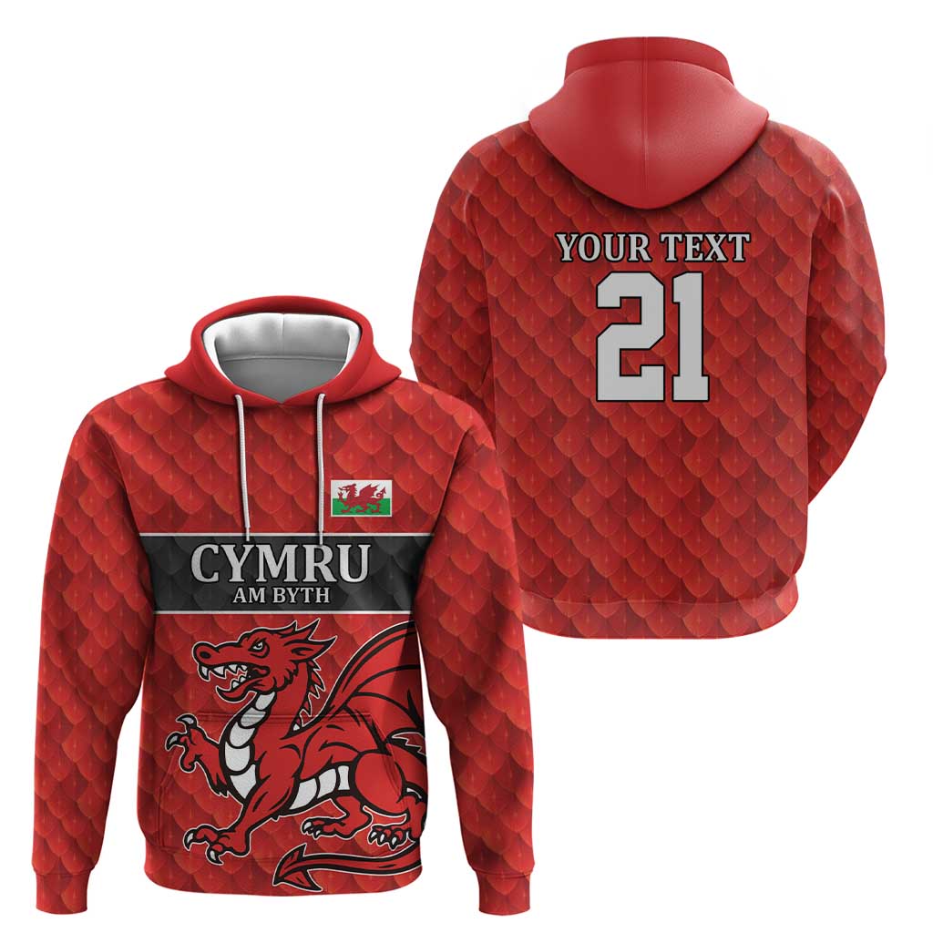 Wales Rugby Custom Hoodie Y Ddraig Goch Ddyry Cychwyn LT9