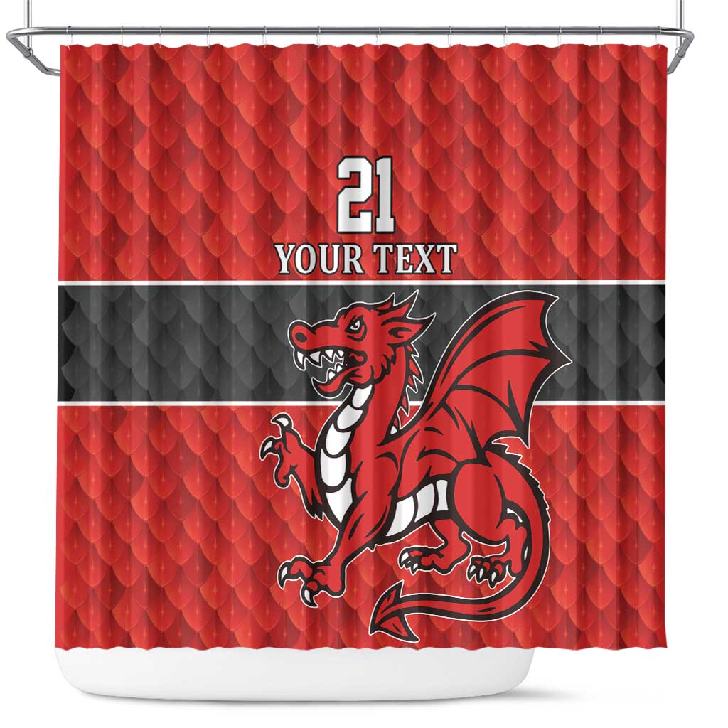 Wales Rugby Custom Shower Curtain Y Ddraig Goch Ddyry Cychwyn LT9