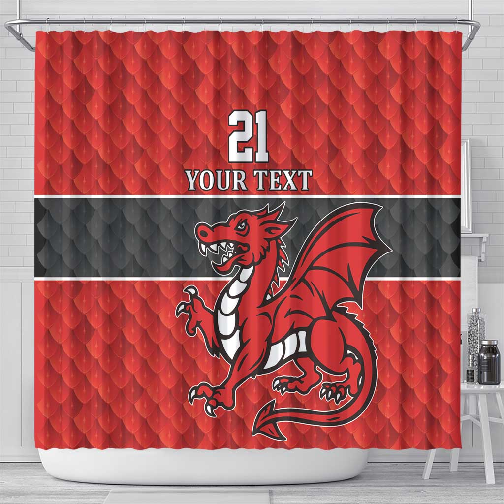 Wales Rugby Custom Shower Curtain Y Ddraig Goch Ddyry Cychwyn LT9