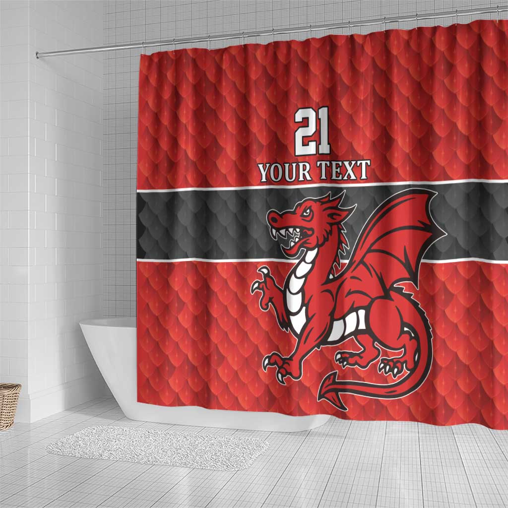 Wales Rugby Custom Shower Curtain Y Ddraig Goch Ddyry Cychwyn LT9