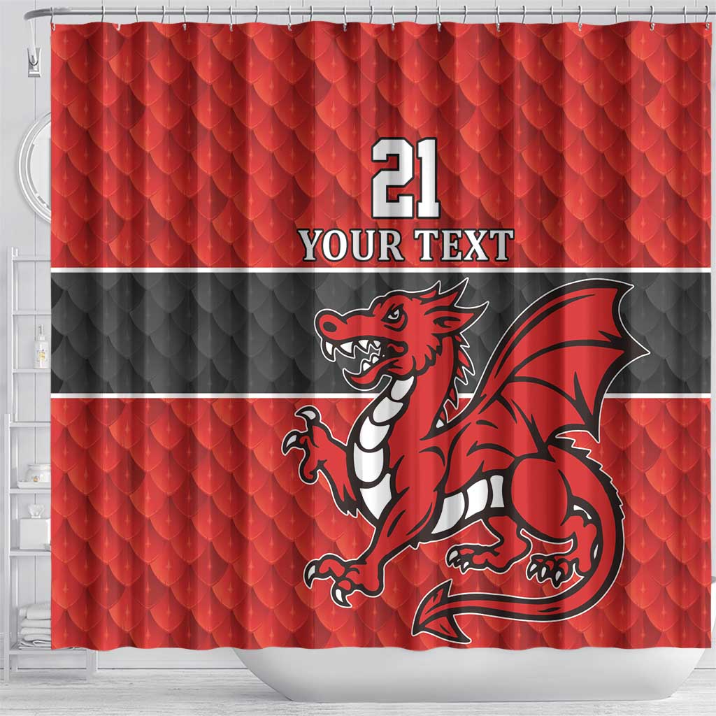 Wales Rugby Custom Shower Curtain Y Ddraig Goch Ddyry Cychwyn LT9