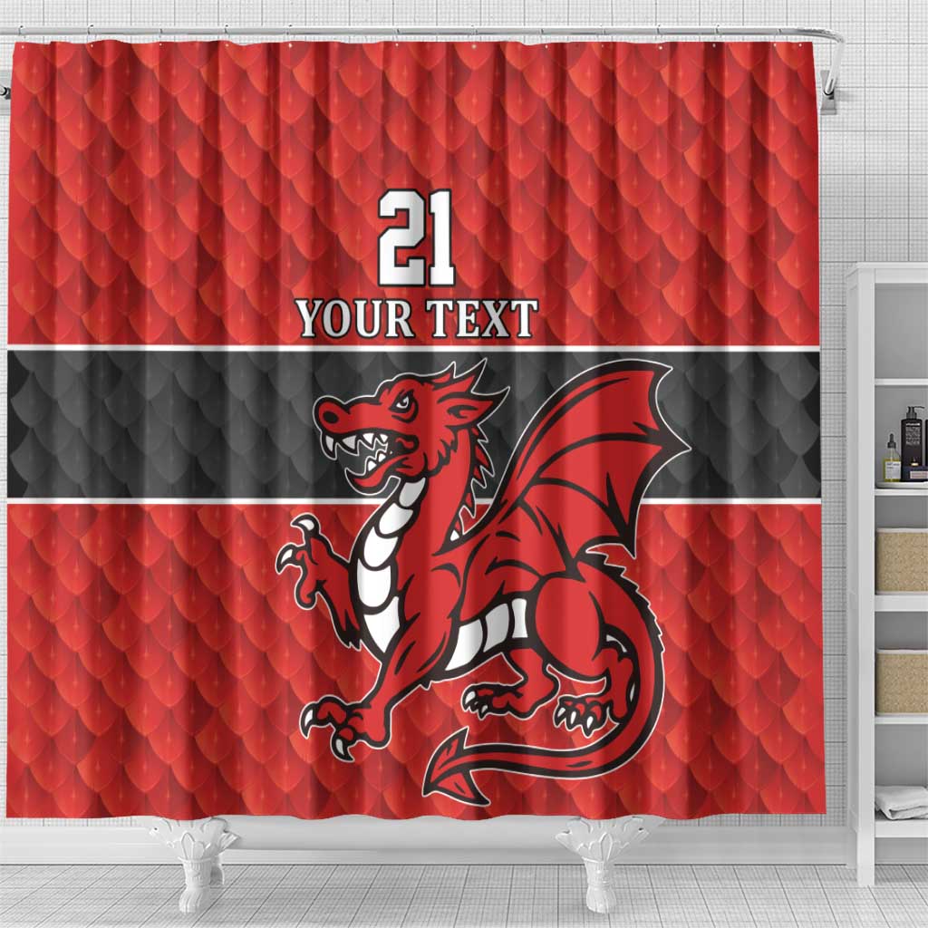 Wales Rugby Custom Shower Curtain Y Ddraig Goch Ddyry Cychwyn LT9