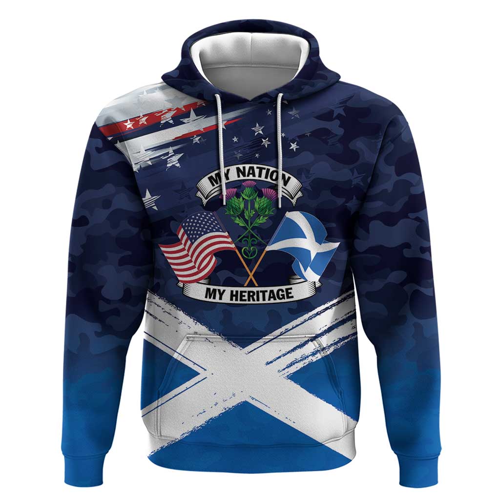 USA Scotland Flag Hoodie My Nation My Heritage LT9