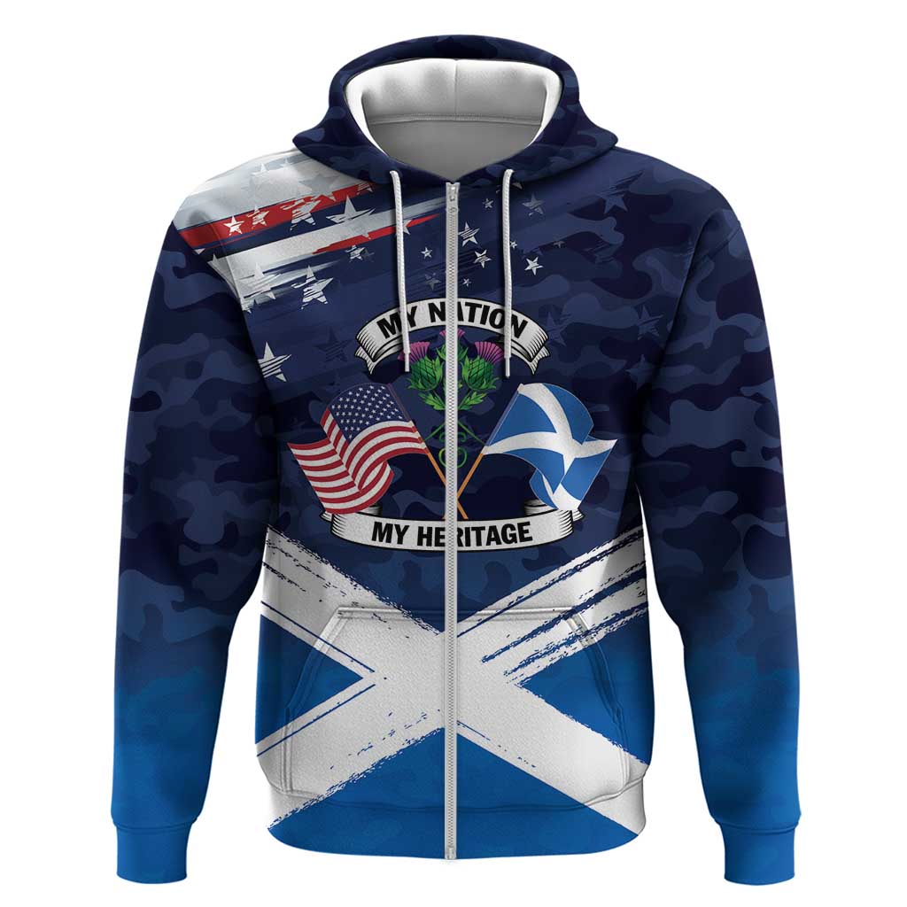 USA Scotland Flag Hoodie My Nation My Heritage LT9