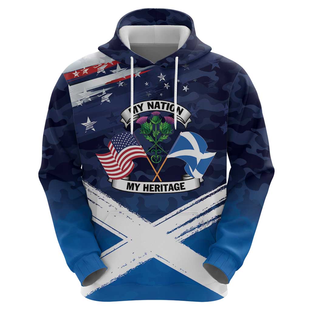 USA Scotland Flag Hoodie My Nation My Heritage LT9